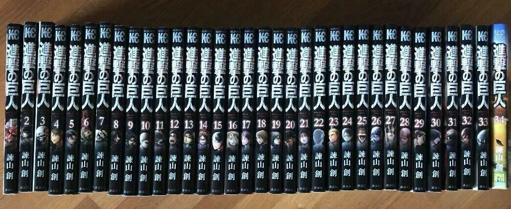 Attack On Titan Vol.1-34 Complete Full Set Japanese Manga Comics